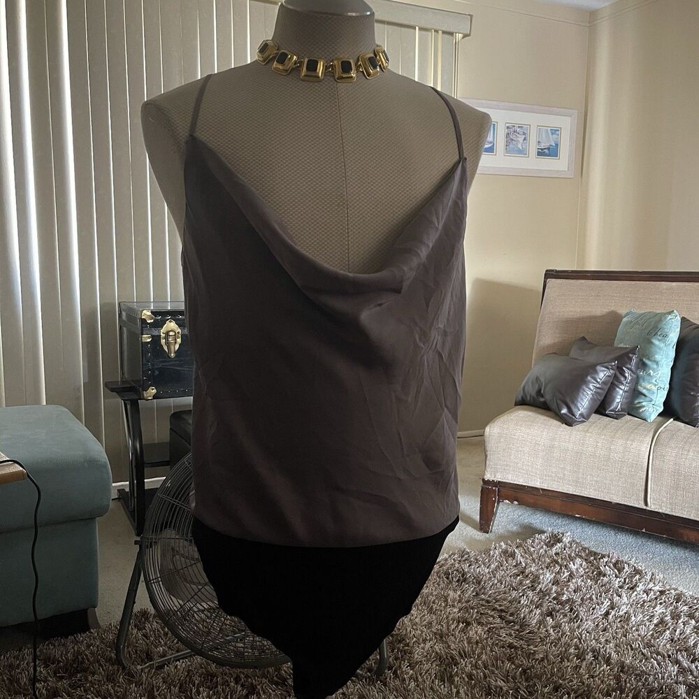 Minimalist Drape Front Plus Size Bodysuit Women's Size 2X Gray Y2K Whimsigoth*